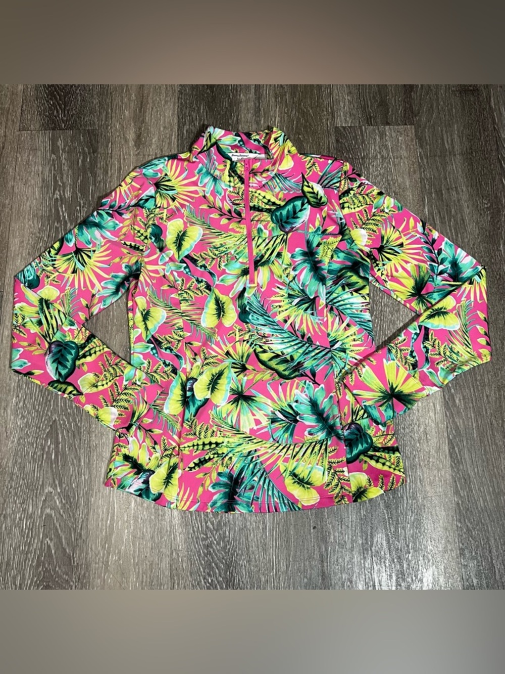 Tommy Bahama Golf Women's Large 1/4 Zip UPF 50 Floral All Over Print Performance